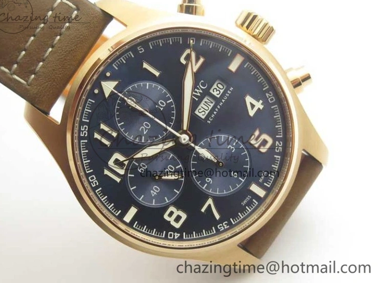 MIROTIME 0210 Sleek Pilot Chrono 377721 “Le Petit Prince” RG ZF 1:1 Best Edition on Brown Leather Strap A 7182